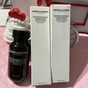 Grown Alchemist Facial Cleanser and Sleep Masque Set - Black and White
